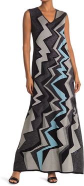 M Missoni Jagged Stripe V-Neck Maxi Dress at Nordstrom Rack