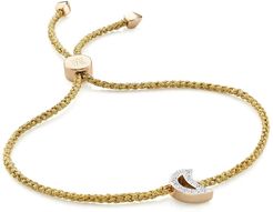 MONICA VINADER 18K Gold Plated Sterling Silver Alphabet Moon Diamond Friendship Bracelet - 0.045 ctw at Nordstrom Rack