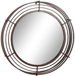 Willow Row 31" Large Round Industrial Wrought Iron Bar Wall Mirror with Textured Bronze Finish at Nordstrom Rack