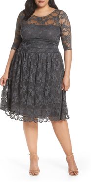 Plus Size Women's Kiyonna Luna Lace A-Line Dress