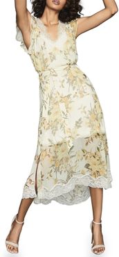 REISS Emlin Floral Lace Trim Sleeveless Dress at Nordstrom Rack
