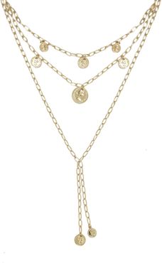 Layered Coin Lariat Necklace