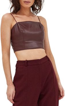 Kasia Faux Leather Crop Top