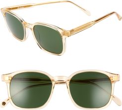 Dean 51mm Square Sunglasses - Champagne Crystal/ Green