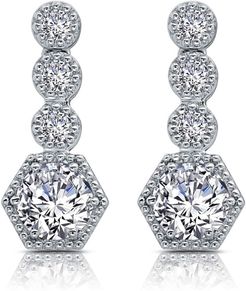 Simulated Diamond Linear Drop Earrings