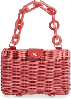 Page Wicker Clutch - Red