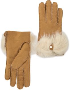 UGG Genuine Shearling Bow Sheepskin Suede Gloves at Nordstrom Rack