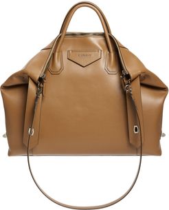 Antigona Soft Large Leather Satchel - Brown