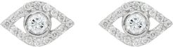 Bony Levy Icons 18K White Gold Bezel & Pave Diamond Mini Evil Eye Stud Earrings - 0.16 ctw at Nordstrom Rack