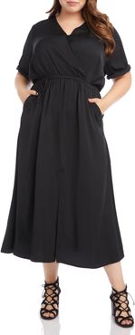 Plus Size Women's Karen Kane Cuffed Sleeve Midi Dress