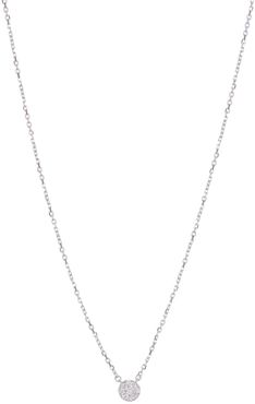 Bony Levy 18K White Gold Petite Pave Diamond Circle Pendant Necklace at Nordstrom Rack