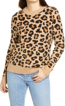 Leopard Pattern Crewneck Sweater