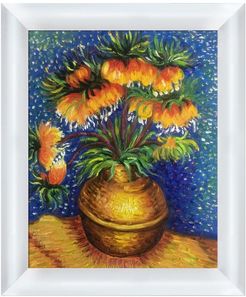 Overstock Art Crown Imperial Fritillaries in a Copper Vase with Moderne Blanc Frame - 10.75" x 12.75" at Nordstrom Rack