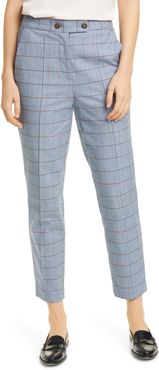 TAILORED BY REBECCA TAYLOR Windowpane Plaid Stretch Cotton Trousers at Nordstrom Rack