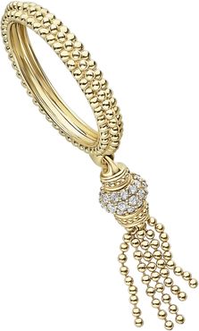 Caviar Gold Diamond Tassel Ring