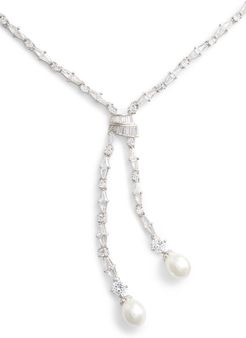 Crystal & Imitation Pearl Bolo Necklace