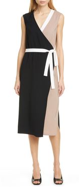 JUDITH AND CHARLES Lafayette Colorblock Wrap Midi Dress at Nordstrom Rack