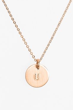 14K-Rose Gold Fill Initial Mini Disc Necklace
