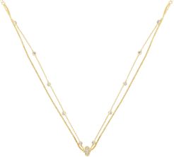 Crystal Double Chain Necklace