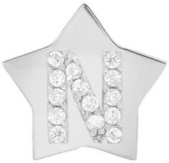 Star-Framed Diamond Initial Earring