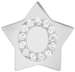 Star-Framed Diamond Initial Earring