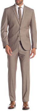 Kenneth Cole Reaction Dark Tan Solid Two Button Notch Lapel Techni-Cole Slim Fit Suit at Nordstrom Rack