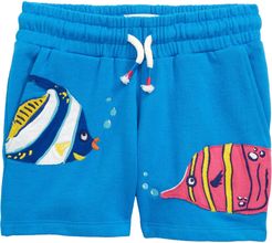 Girl's Mini Boden Kids' Fish Applique Fleece Shorts