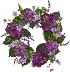 NEARLY NATURAL Purple 24" Hydrangea Artificial Wreath at Nordstrom Rack