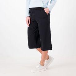 Pantaloni Capri gamba ampia in cotone stretch