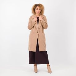 Cappotto in tessuto peluche con collo rever