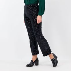 Pantaloni in velluto con paillettes