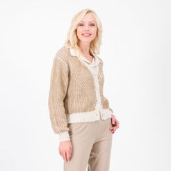 Cardigan in maglia vanisé bicolore