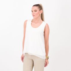 Top smanicato in chiffon