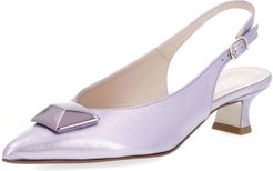 Slingback in pelle metallizzata