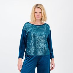 Maglia in velluto con paillettes