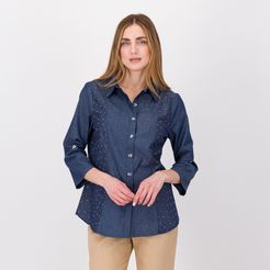 Camicia di jeans con borchiette