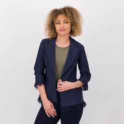 Blazer in tessuto elasticizzato con bordi in pizzo