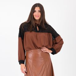 Blusa in tela di viscosa con pizzo