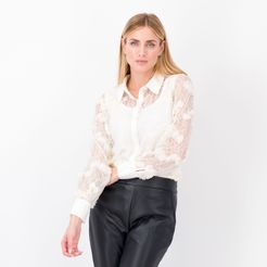 Camicia in tulle con lavorazione in rilievo