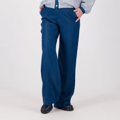 Pantaloni in jeans con bottone in madreperla