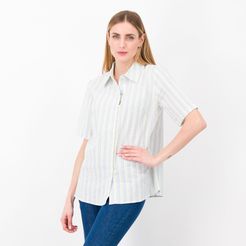 Camicia fantasia maniche corte in cotone stretch