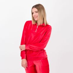 Maglia in velluto a coste con collo alto e zip