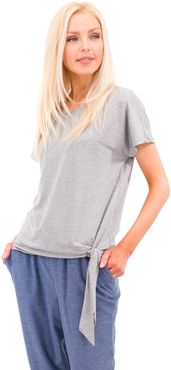 T-shirt in jersey stretch di viscosa con nodo