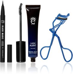 Kit make-up occhi: mascara, eyeliner, piegaciglia