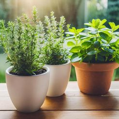 3 piante aromatiche: maggiorana, timo e santoreggia