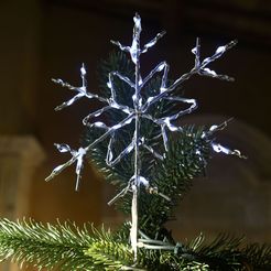 Puntale LED per albero di Natale design fiocco di neve