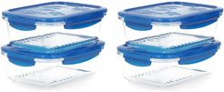 Set 4 contenitori in vetro borosilicato con coperchio