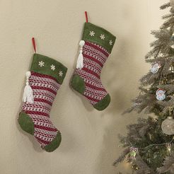 Set 2 calze decorative per regali con gancio
