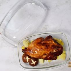 Casseruola con coperchio in vetro borosilicato da 4,5 l