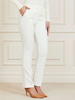 Guess, Donna, Pantaloni A Gamba Dritta Marciano, Bianco, 46 